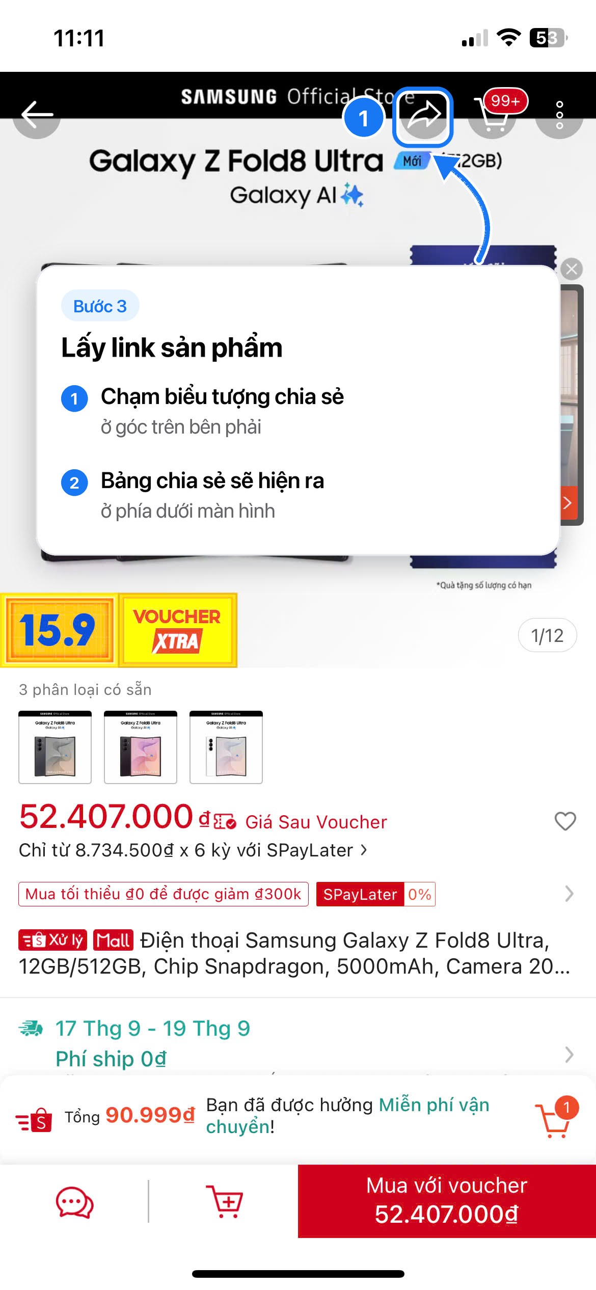 Bước 03: Lấy link sản phẩm