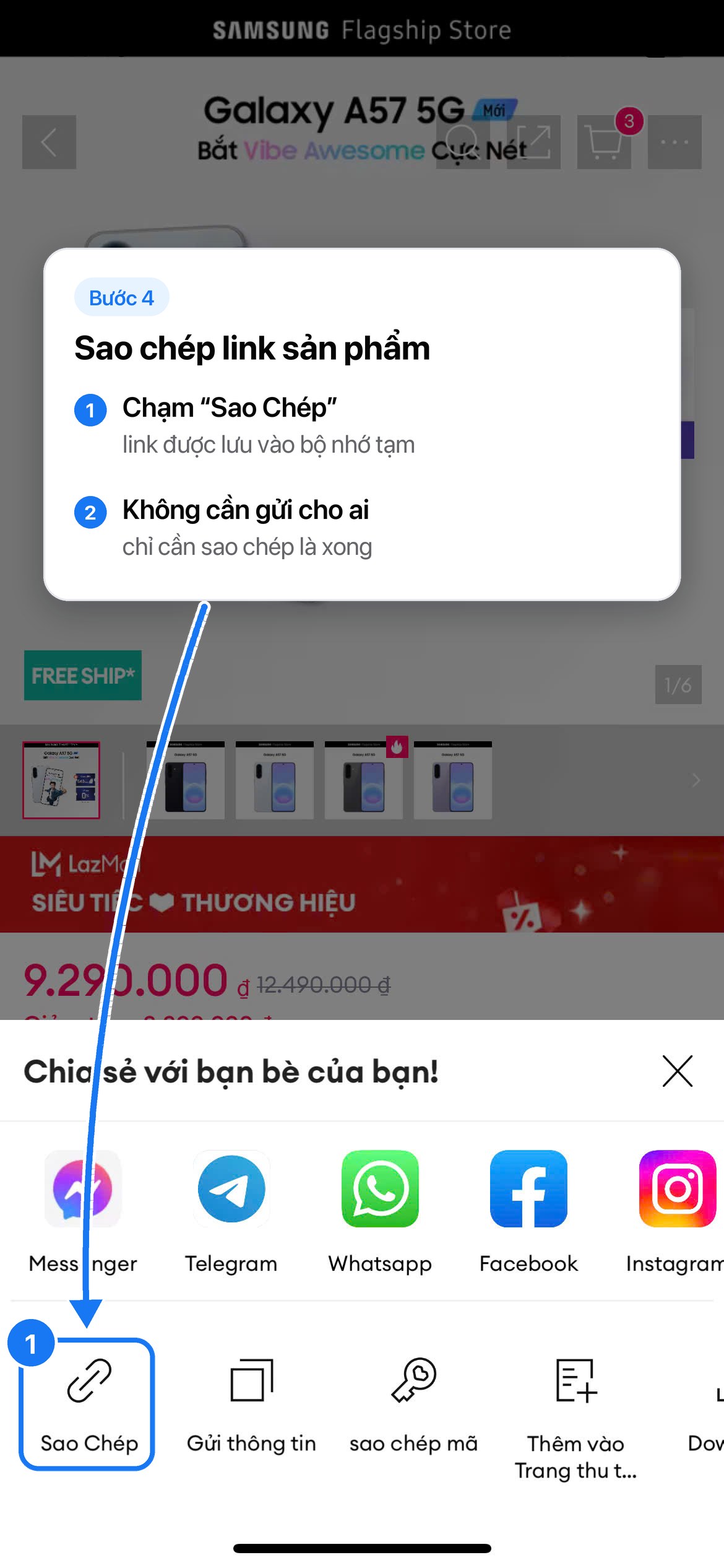 Bước 04: Sao chép link sản phẩm