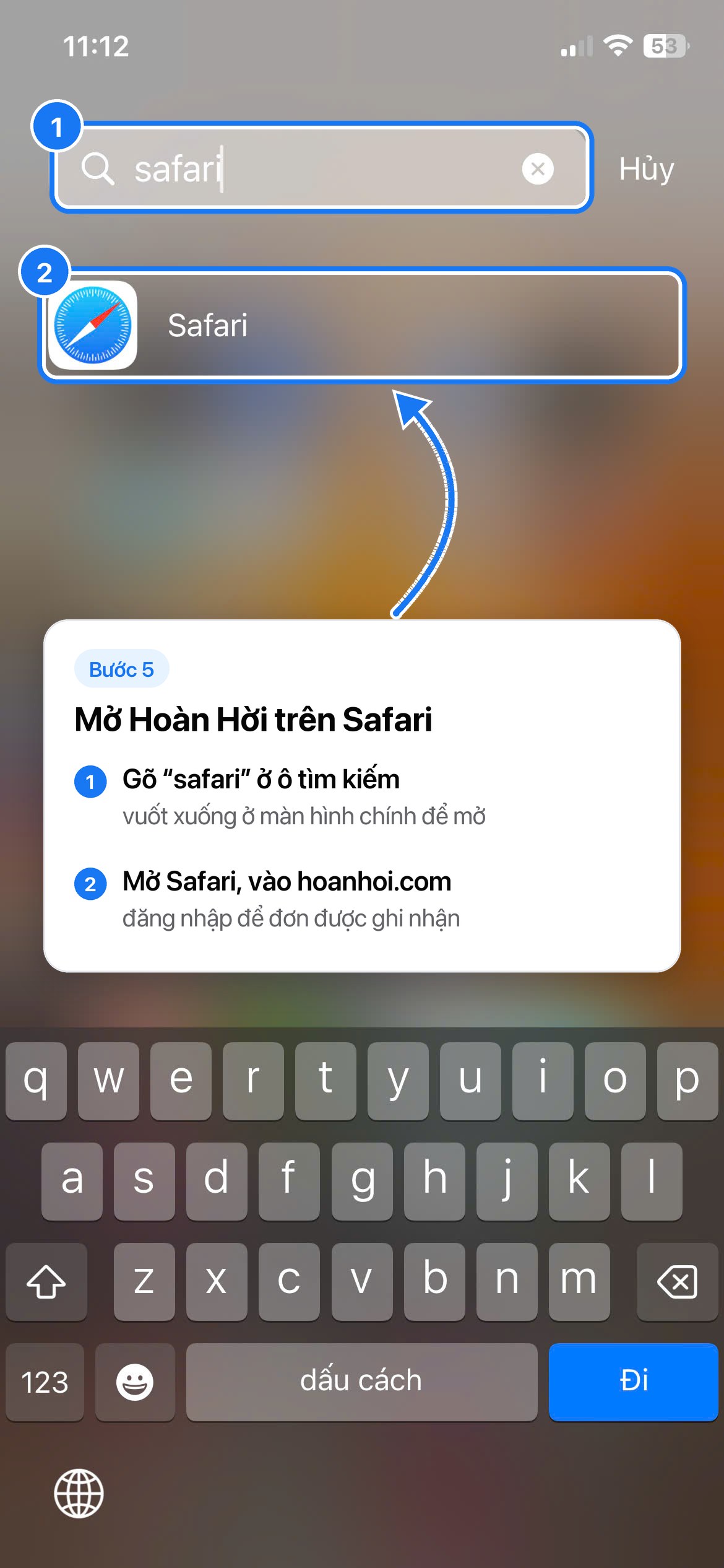 Bước 05: Mở Hoàn Hời trên Safari